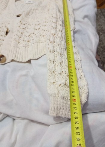 Beyaz Örgü Bohem Hırka - Görsel 8