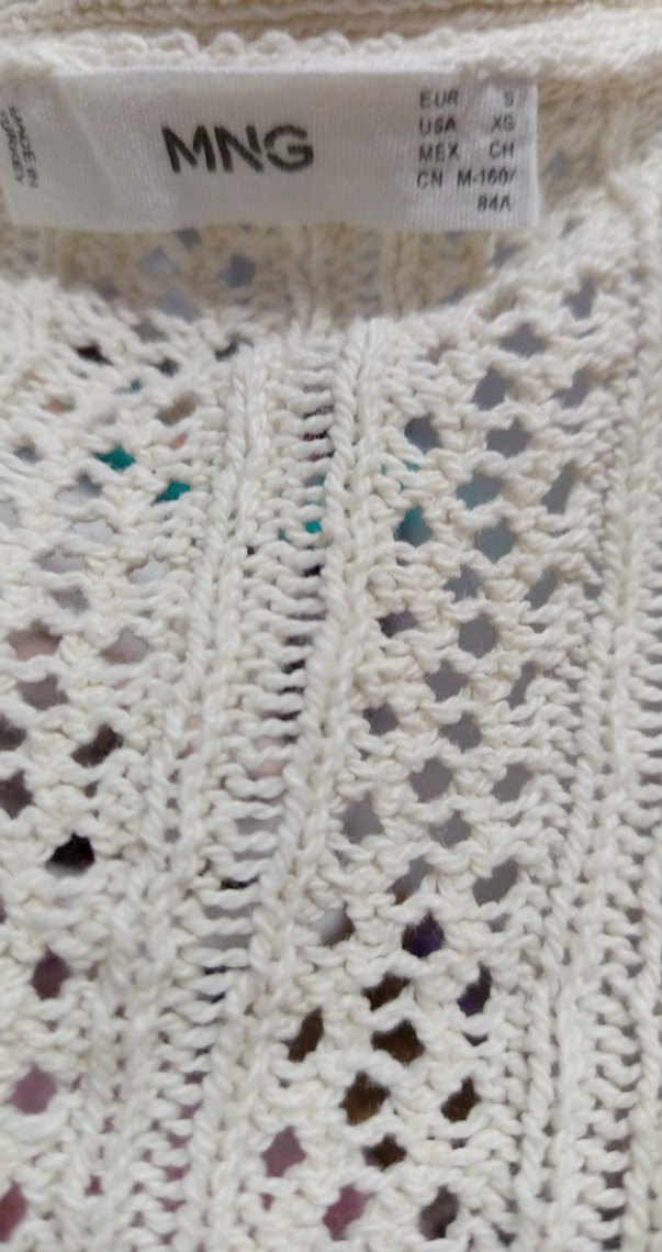 Beyaz Örgü Bohem Hırka - Görsel 3