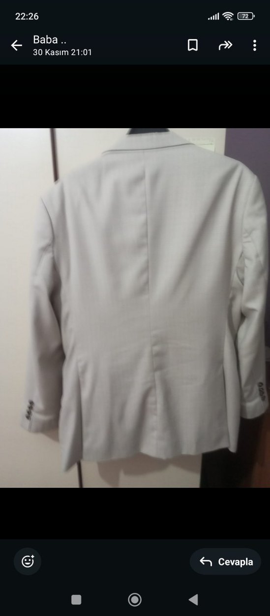 Gri Düğmeli Klasik Erkek Takım Elbise - Görsel 2