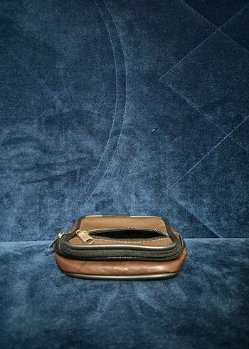 Kahverengi Suni Deri Fermuarlı Erkek Cüzdanı - Görsel 3