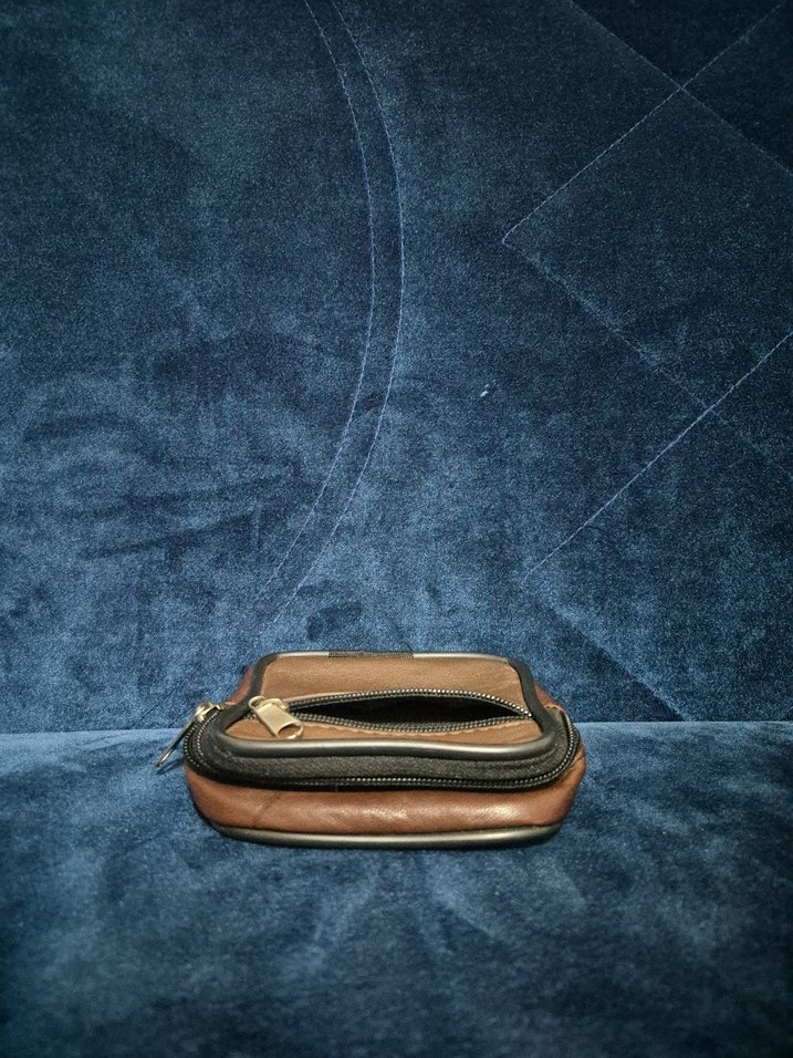 Kahverengi Suni Deri Fermuarlı Erkek Cüzdanı - Görsel 3