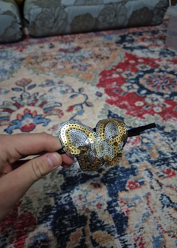 Boncuklu Çok Renkli Kelebek Taç - Görsel 3