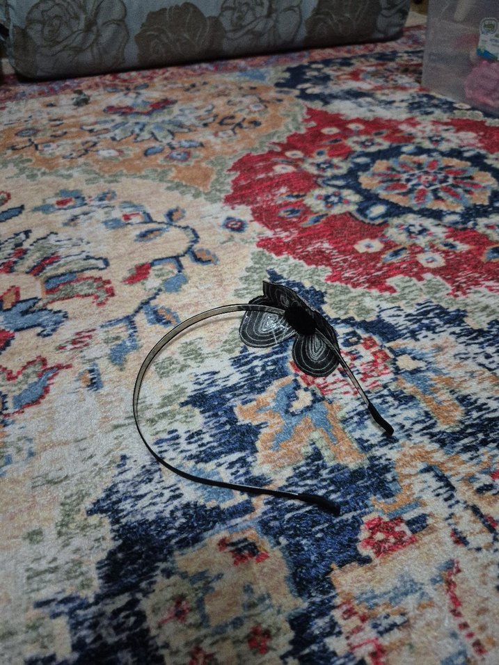 Boncuklu Çok Renkli Kelebek Taç - Görsel 2