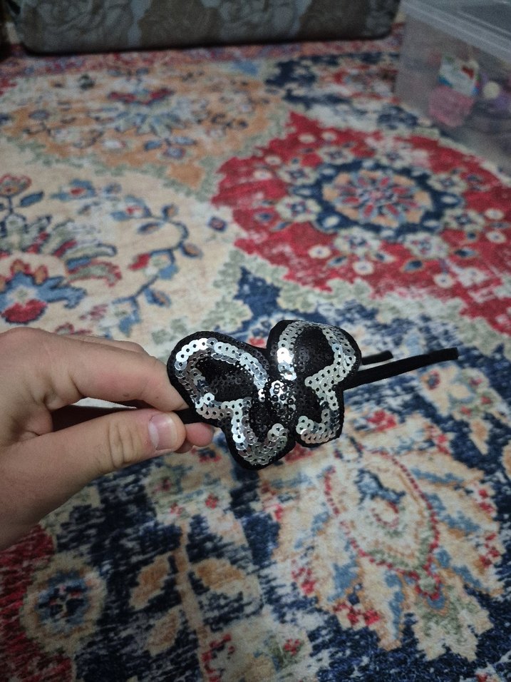 Pul İşlemeli Kelebekli Kadın Saç Bandı - Görsel 3