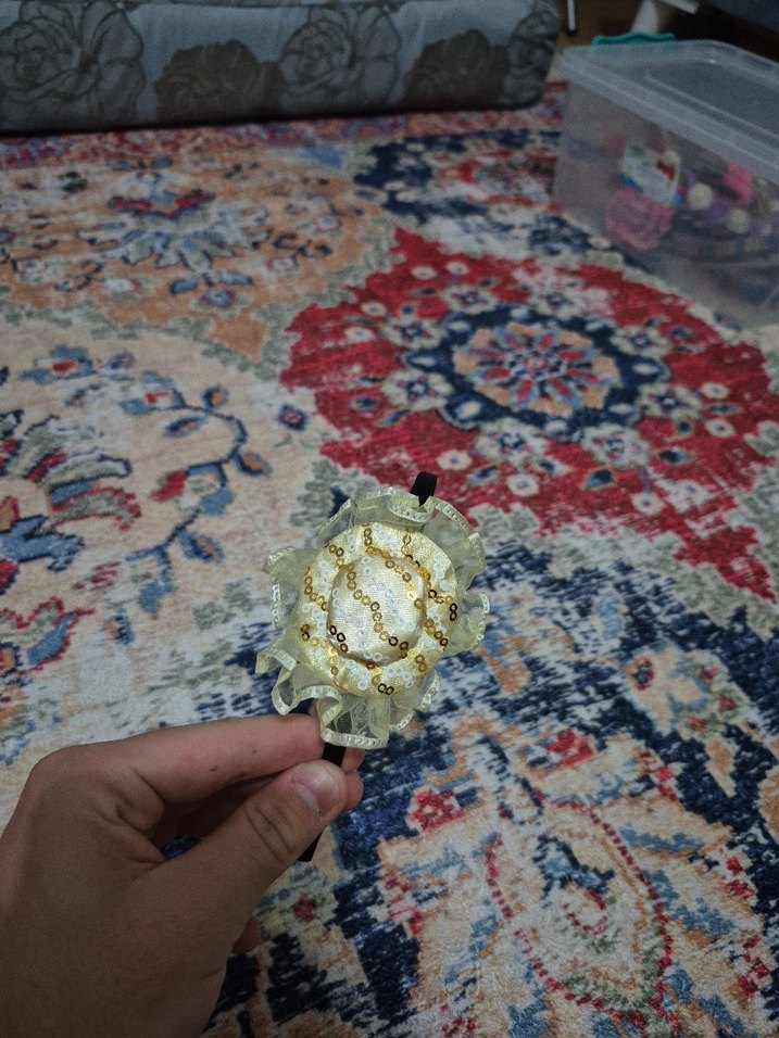 Renkli Nakışlı Fırfırlı Saç Bandı - Görsel 3