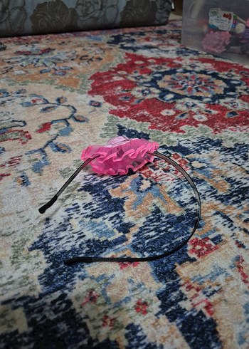 Pembe Fırfırlı Bağlama Desenli Çocuk Taç - Görsel 2