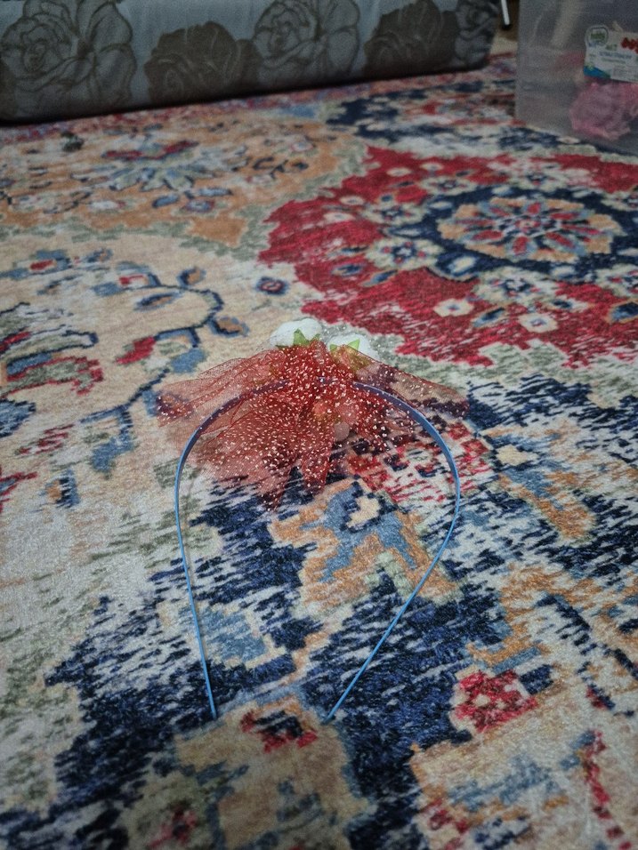 Çiçekli Boncuklu Renkli Çocuk Saç Bandı - Görsel 2