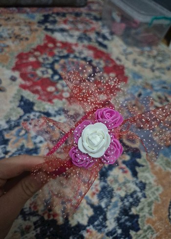 Boncuklu Çok Renkli Bohem Saç Aksesuarı - Görsel 3