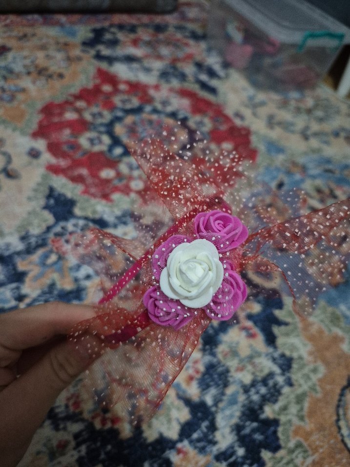 Boncuklu Çok Renkli Bohem Saç Aksesuarı - Görsel 3