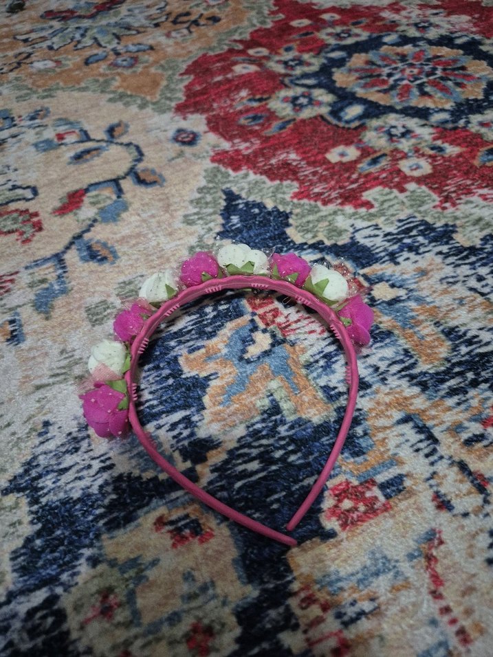 Renkli Fırfırlı Bohem Plastik Saç Tacı - Görsel 2