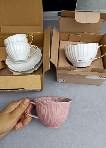 1 pembe 1 beyaz kupa 2 li fincan