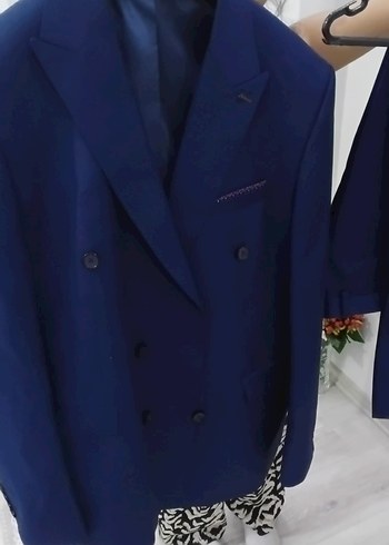 Erkek Lacivert Regular Fit Uzun Ceketli Takım Elbise - Görsel 2