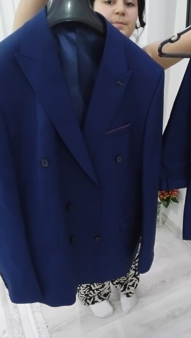 Erkek Lacivert Regular Fit Uzun Ceketli Takım Elbise - Görsel 2