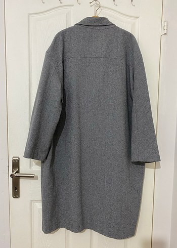 Beyoğlu Butik Büyük beden gri kaşe kaban