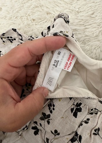 Zara Uzun Kollu Çiçek Desenli Bohem Kız elbise 9-12 ay - Görsel 3