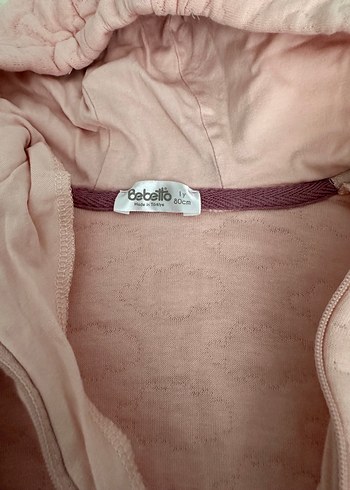 Ebebek Kapüşonlu Fermuarlı Pembe Bebek Tulumu 9 ay - Görsel 3