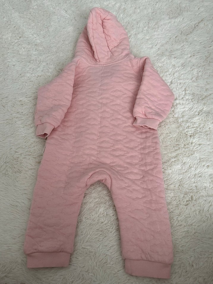 Ebebek Kapüşonlu Fermuarlı Pembe Bebek Tulumu 9 ay - Görsel 2