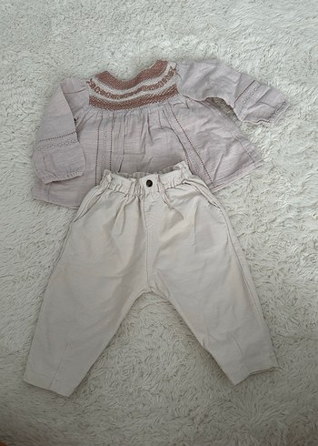 Zara Bebek Kız Triko Bluz ve Pantolon Seti 9-12
