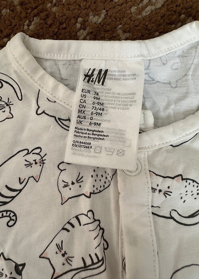 H&M 3lü pamuklu jarse tulum - Görsel 5