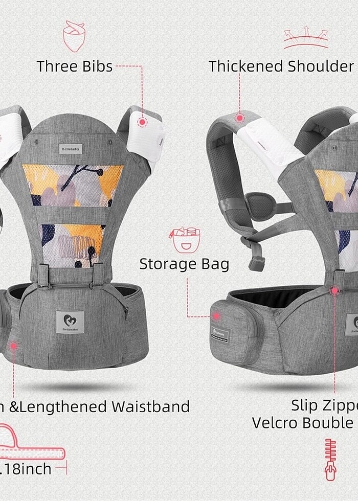 Bellababy bebek taşıyıcı, kanguru - Görsel 2