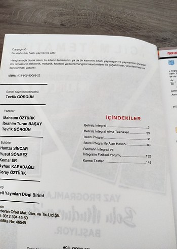 Acil Matematik İntegral Konu Anlatımlı Soru Fasikülü