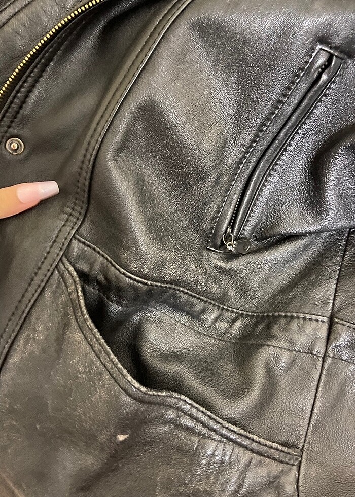 American vintage deri ceket - Görsel 4