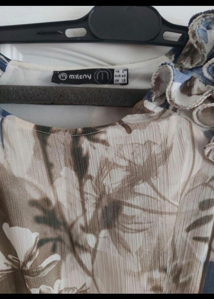 Gece elbisesi fırfırlı kol - Görsel 3