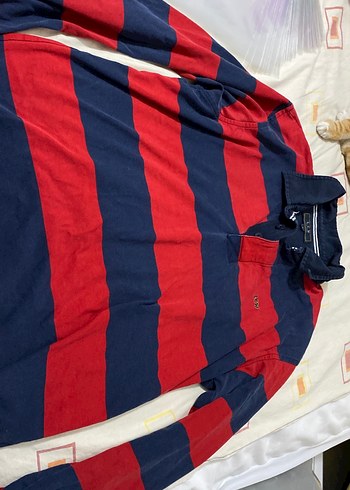 Uzun Kollu Kırmızı Lacivert Erkek Polo Tişört - Görsel 2