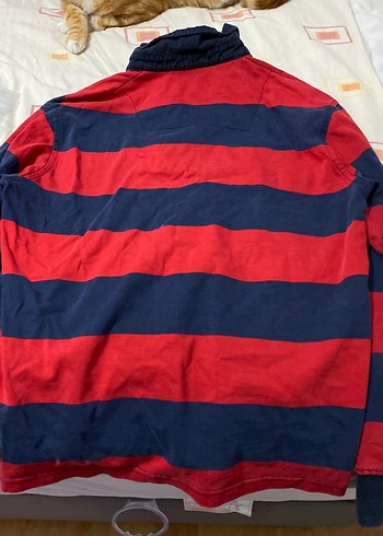 Uzun Kollu Kırmızı Lacivert Erkek Polo Tişört - Görsel 3