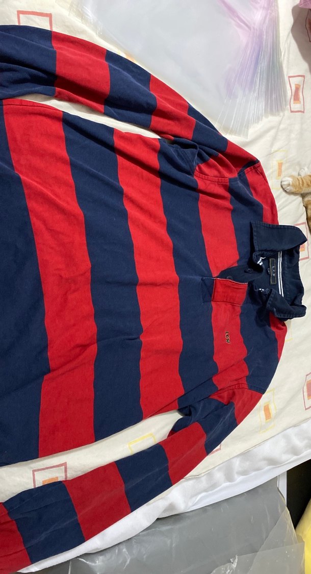 Uzun Kollu Kırmızı Lacivert Erkek Polo Tişört - Görsel 2