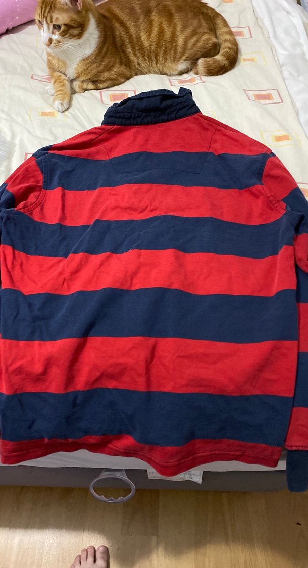 Uzun Kollu Kırmızı Lacivert Erkek Polo Tişört - Görsel 3