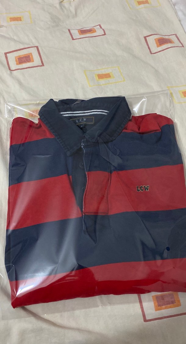 Uzun Kollu Kırmızı Lacivert Erkek Polo Tişört - Görsel 4