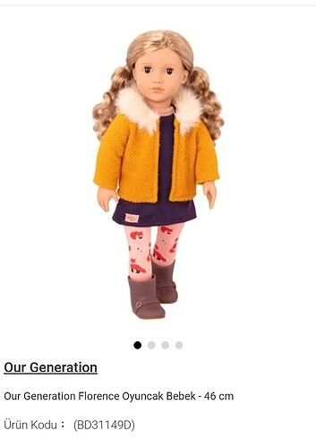 Beden Renk Our generation oyuncak bebek