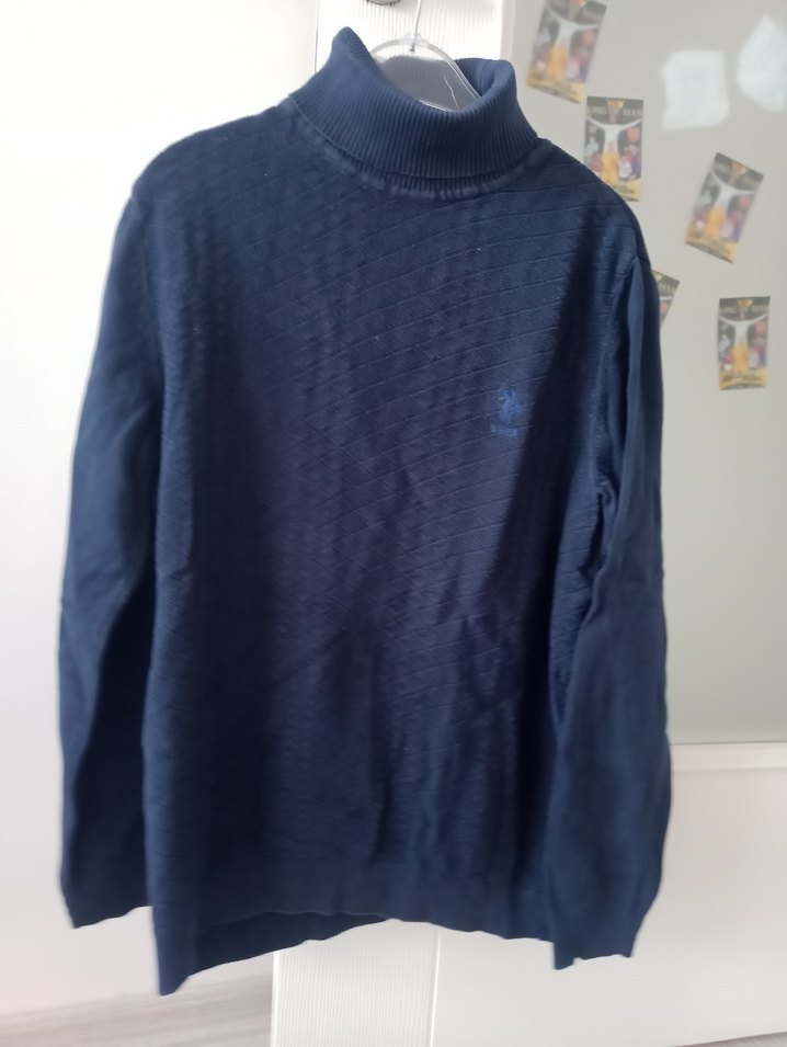 US Polo Erkek Lacivert Boğazlı Örgü Triko - Görsel 3