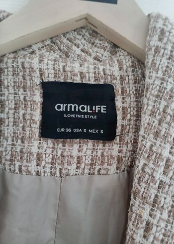 Bej Uzun Kadın Kemerli Ofis Kabanı - Görsel 5