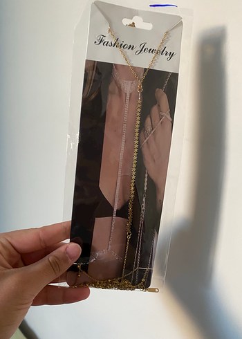 Altın Zincir Detaylı Bohem Vücut Zinciri - Görsel 3