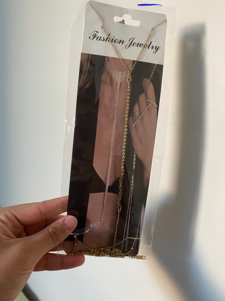 Altın Zincir Detaylı Bohem Vücut Zinciri - Görsel 3