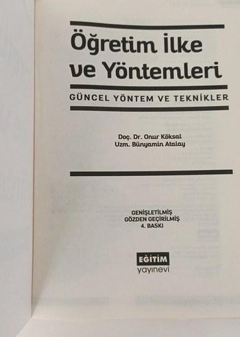  Beden Renk Öğretim İlke ve Yöntemleri - Güncel Teknikler