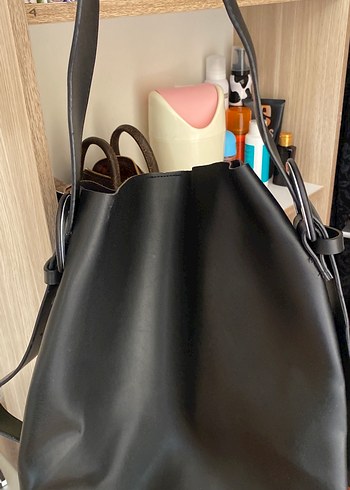 Siyah Deri Kadın Omuz Çantası - Görsel 3