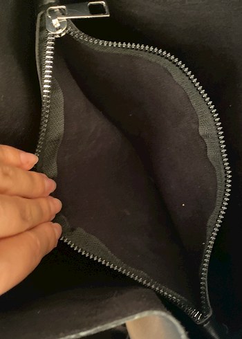 Siyah Deri Kadın Omuz Çantası - Görsel 5