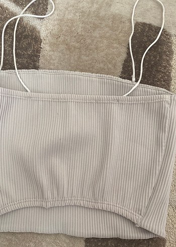 Bej İnce Askılı Crop Top - Görsel 2