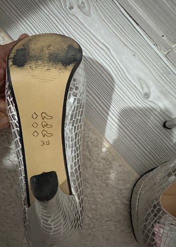 38 Beden gri Renk Gri Yılan Derisi Desenli Platform Topuklu Kadın Ayakkabı