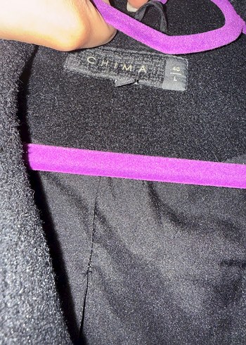 Chima marka Siyah Çift Düğmeli Uzun Kaban - Görsel 4