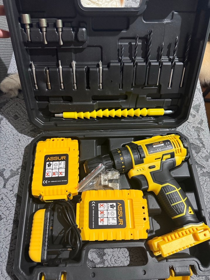 12V Sarı Kablosuz Darbeli Matkap - Görsel 3