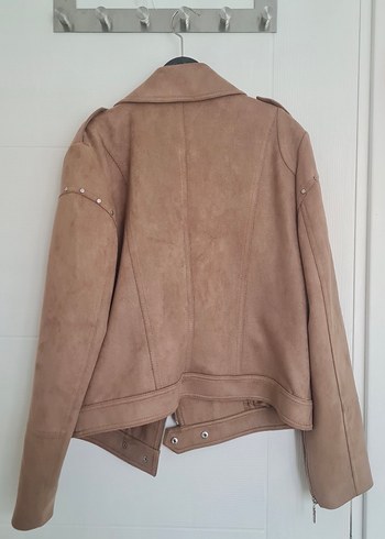 Bej Süet Kadın Deri Ceket - Görsel 4