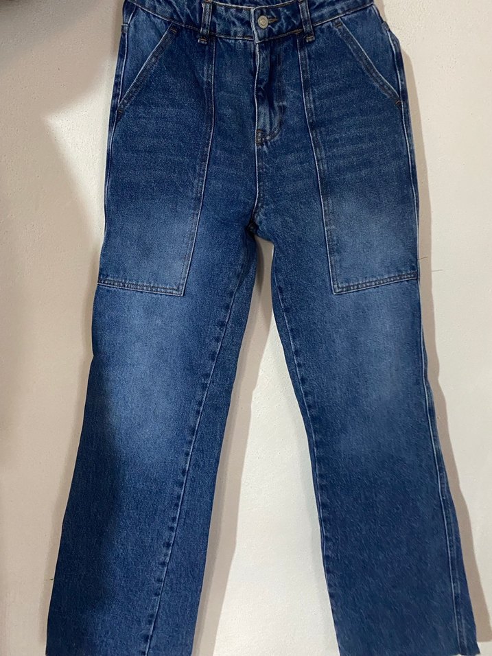 Kadın Lacivert Denim Midi Jean - Görsel 2