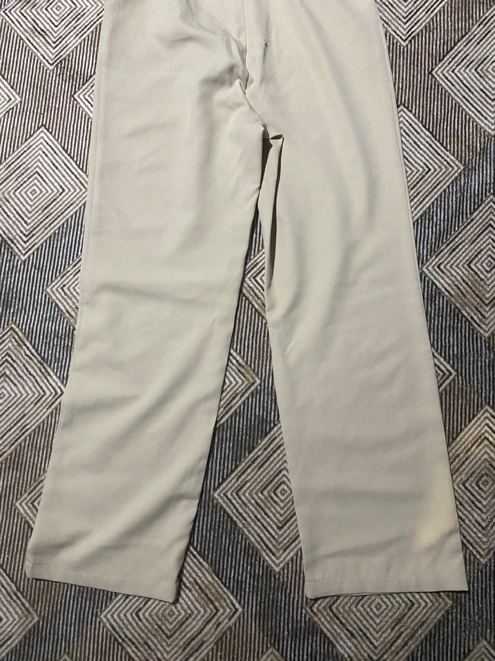 Bej Kadın Midi Kumaş Pantolon - Görsel 2