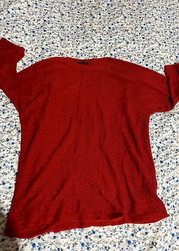 Kırmızı Örgü Kadın Triko - Görsel 2