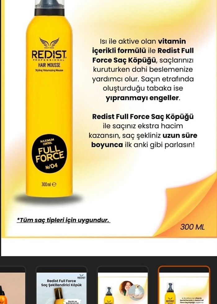 Redist saç sabitleyici köpük - Görsel 2