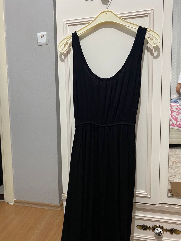 Siyah V Yakalı Kolsuz Hamile Tulum - Görsel 3